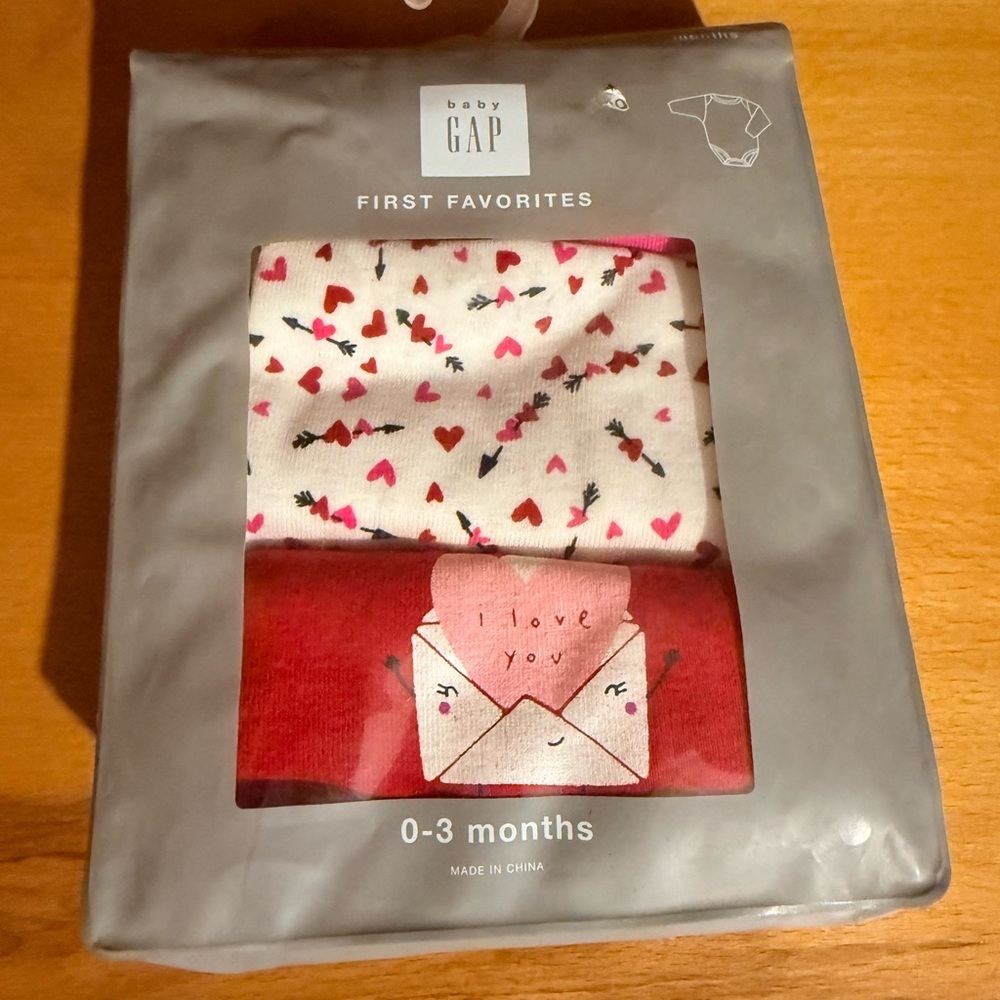 Baby GAP First Favorites Long Sleeve Bodysuits - Red, Pink, White - Picture 3 of 3